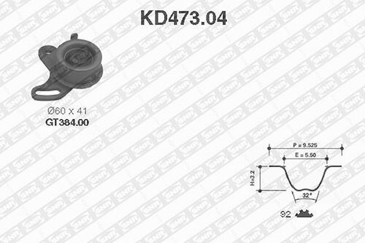 SNR KD47304 Eksantrik Rulman Kiti Triger Seti Accent 1.3 1.5 12V 1994 2000 092Rp220H 24312-22010