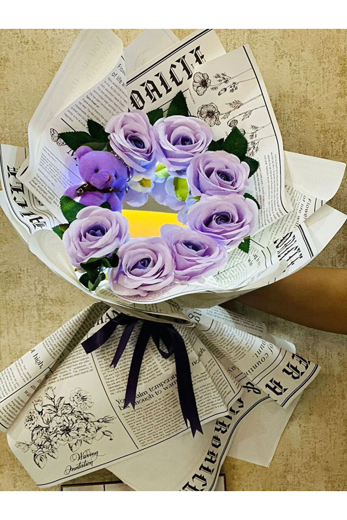 Led ışıklı ayna buketi