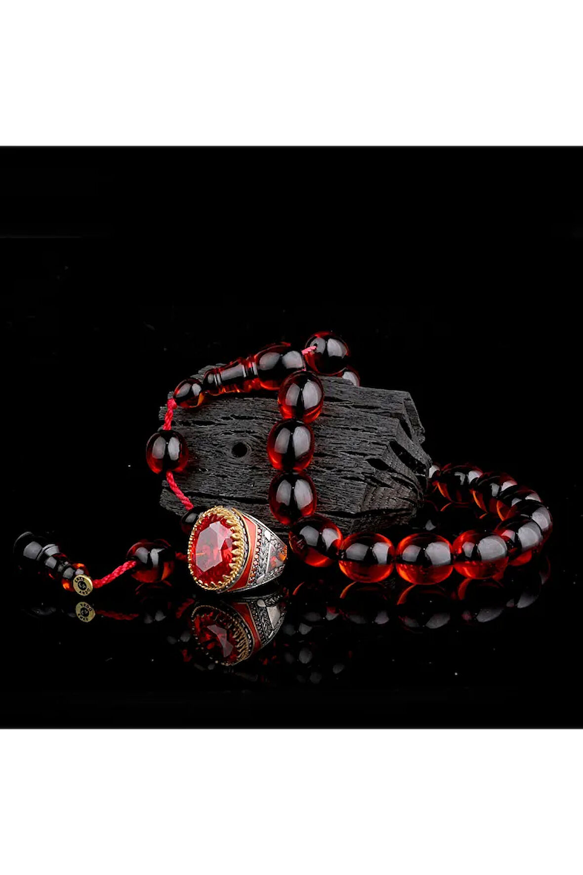 925 Ayar Gümüş Erkek Yüzük Akik Taşlı & Doğal Akik Taşlı Tesbih