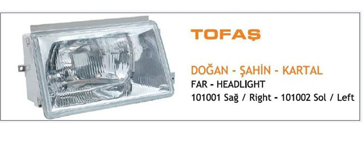 Far Komple H4 Fıat Doğan 88-92 Sağ Tırnaklı (4Ad)
