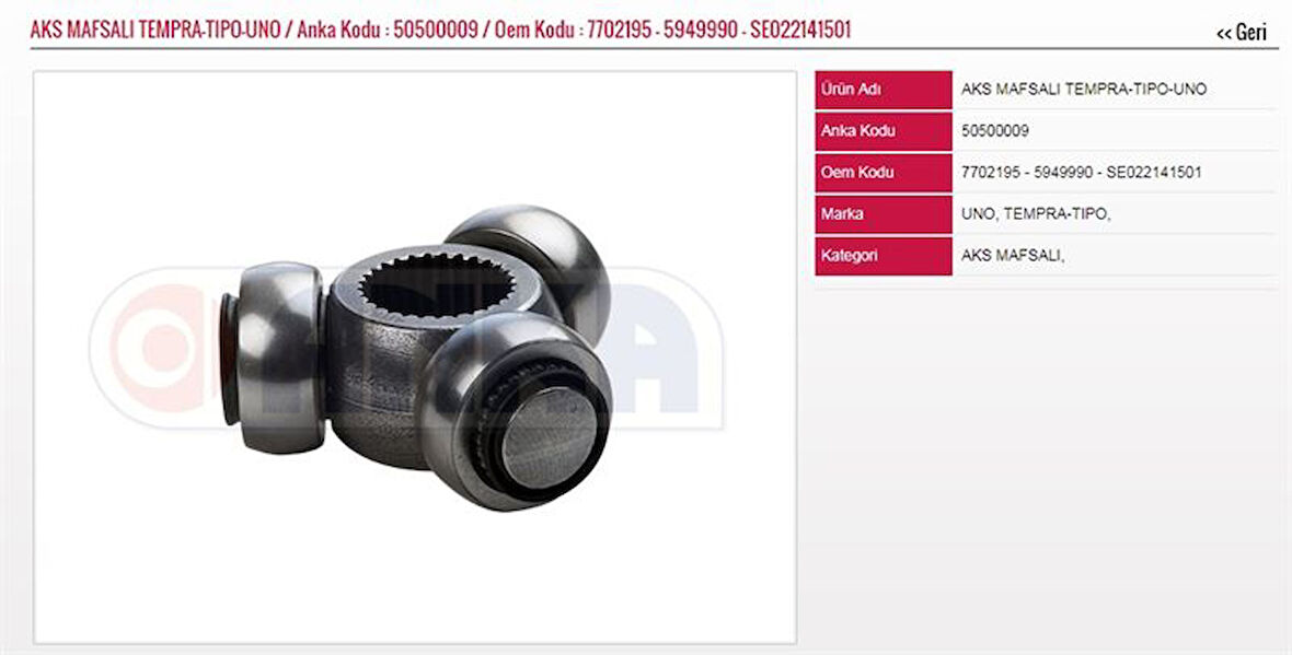 Aks Mafsalı (20 Diş ) (38020) Fıat Tempra / Tıpo / Uno / Palıo / Brava / Bravo (1 Ad )