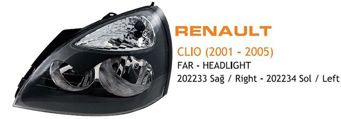 Far Sol Renault Clıo Siyah 2001-2005