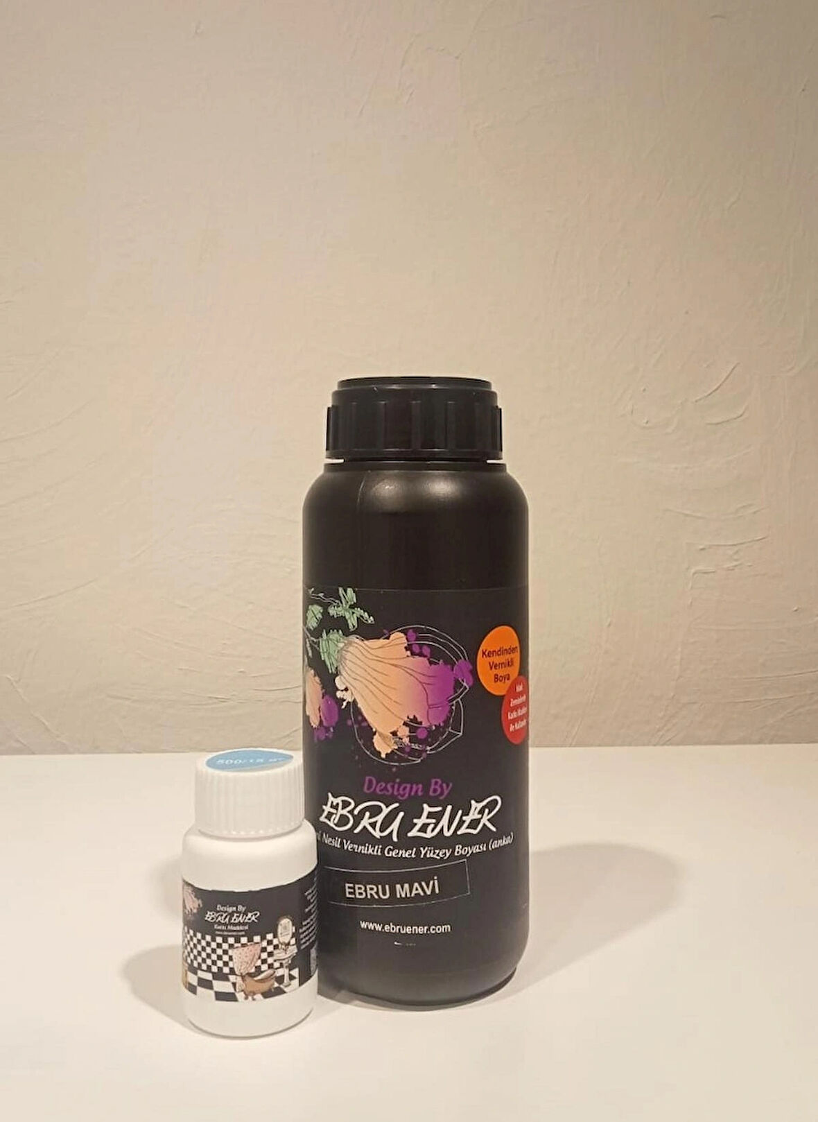 Ebru Ener Anka Vernikli Genel Yüzey Boyası Ebru Mavi 500 gr. ve Katkı Maddesi 15 gr.