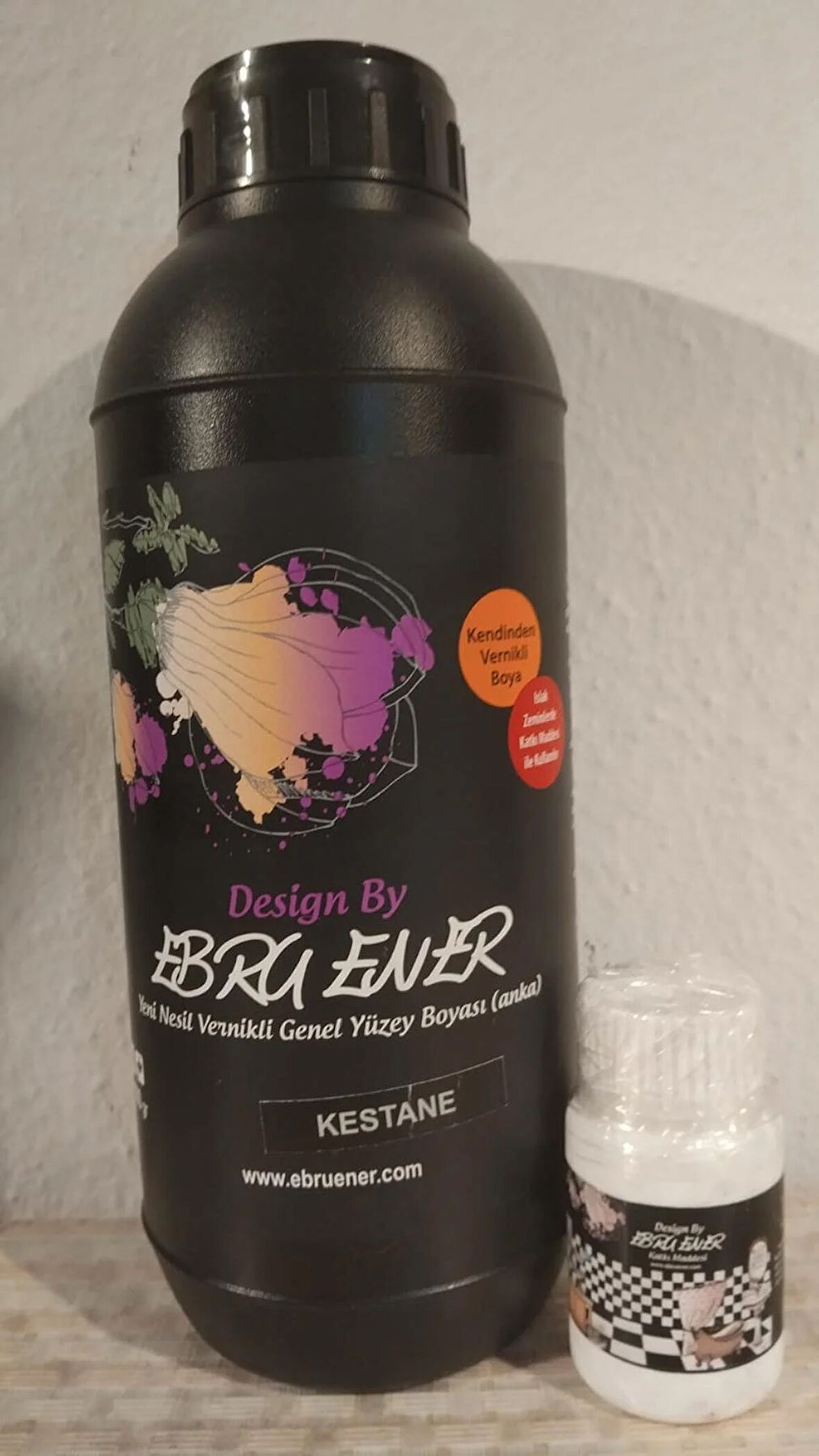 Ebru Ener Anka Vernikli Genel Yüzey Boyası Kestane 1000 gr. ve Katkı Maddesi 30 gr.