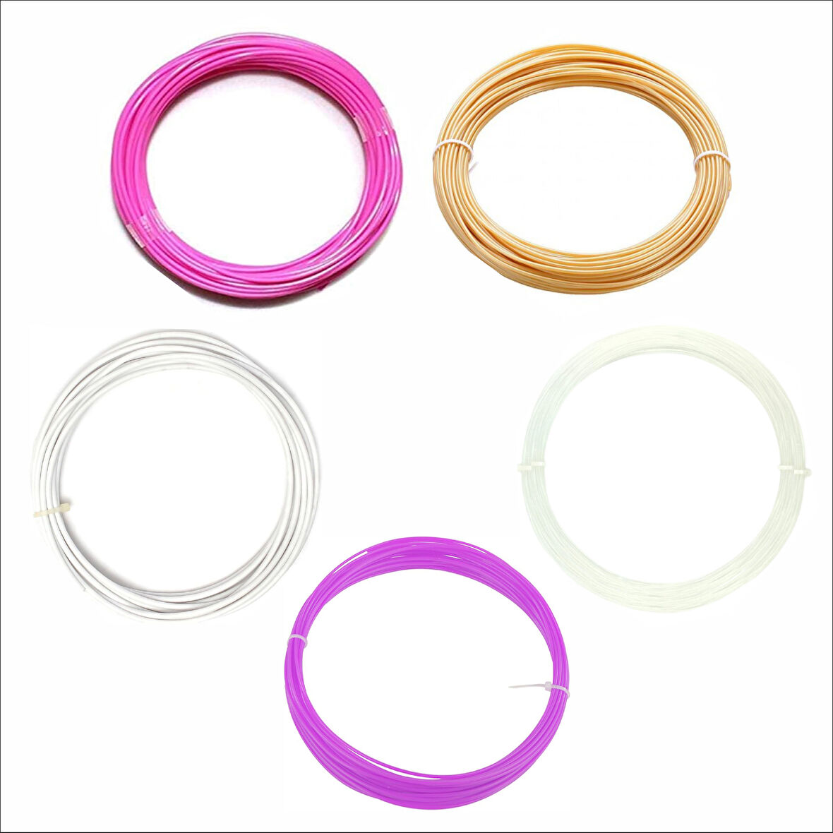 3D Kalem için Soft Renkler(Beyaz,Ten Rengi,Şeffaf,Pembe,Lila) PLA Filament Seti