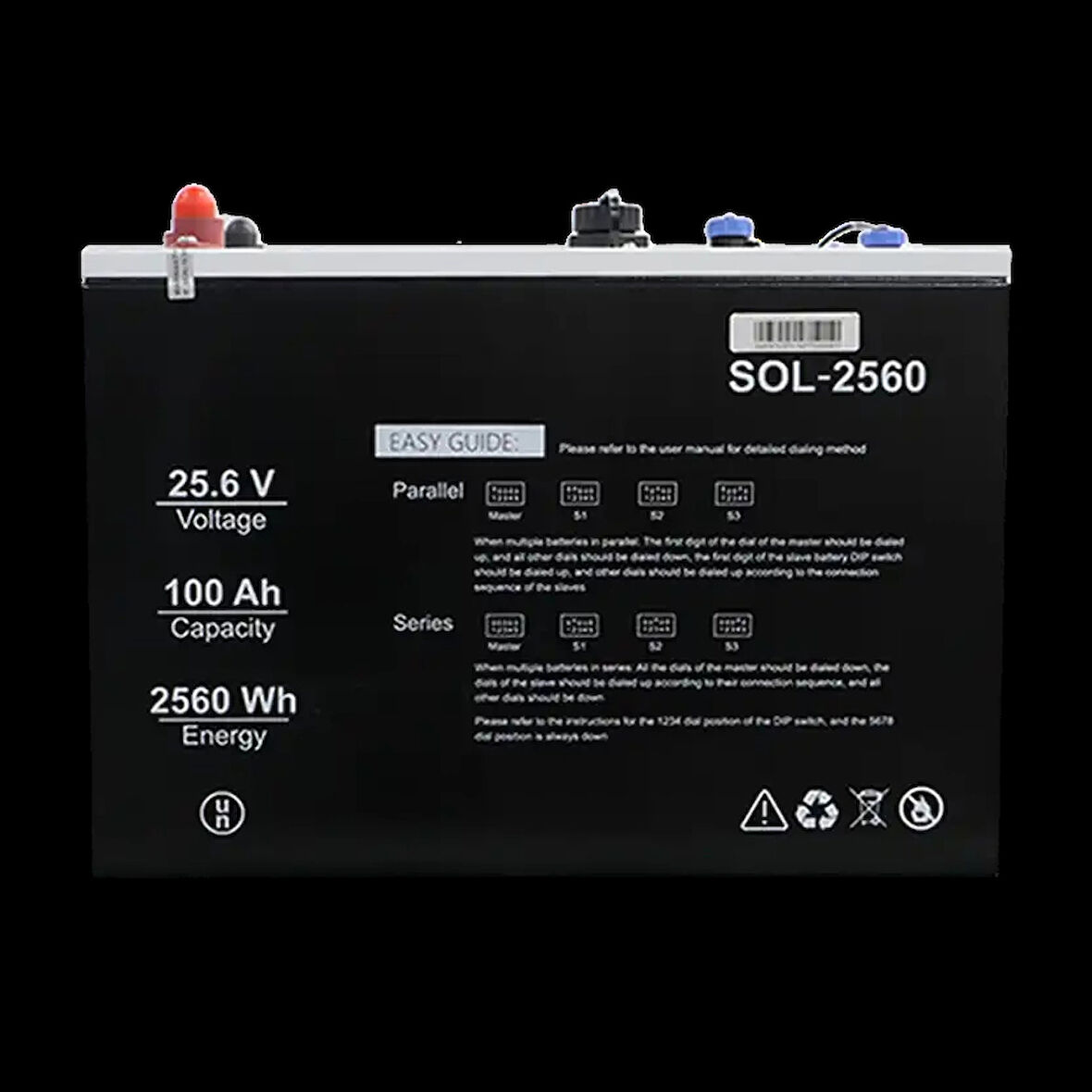 Solinved 25.6 V 100Ah LiFePO4 Akü