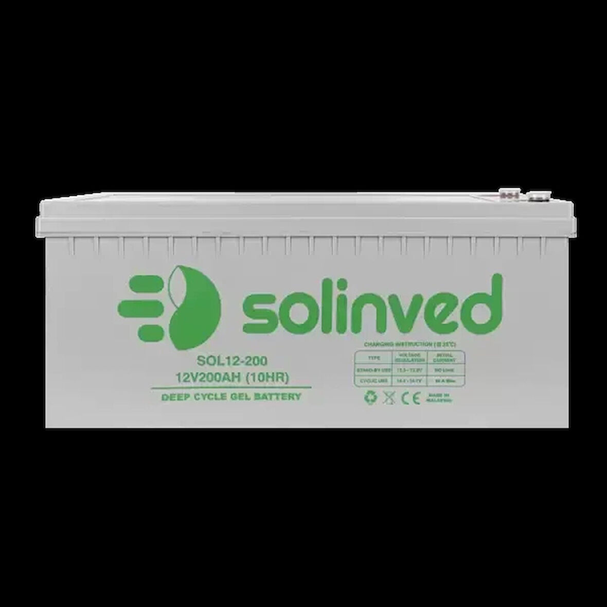 Solinved 12v 200Ah Jel Akü
