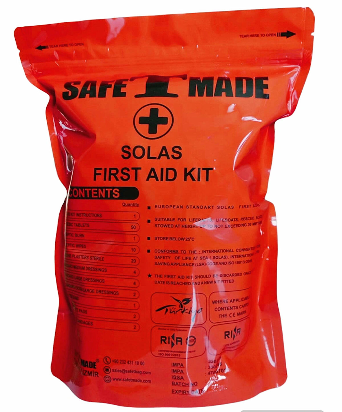 SafeTmade SOLAS İLK YARDIM SETİ (FIRST AID KIT)