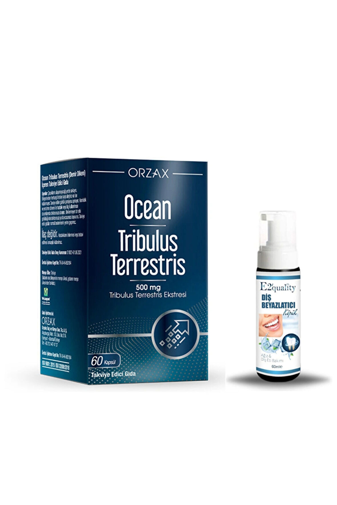 Orzax Tribulus Terrestris Takviye Edici Gıda 60 Kapsül + Hediye Diş Beyazlatıcı Köpük