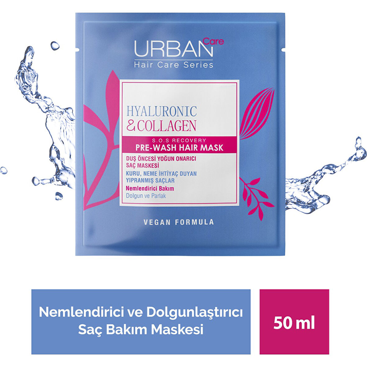 Hyaluronic & Collagen Saç Maskesi 200 ml – Tüm Saç Tipleri İçin Nemlendirici, Hacim Veren, Vegan ve Parabensiz