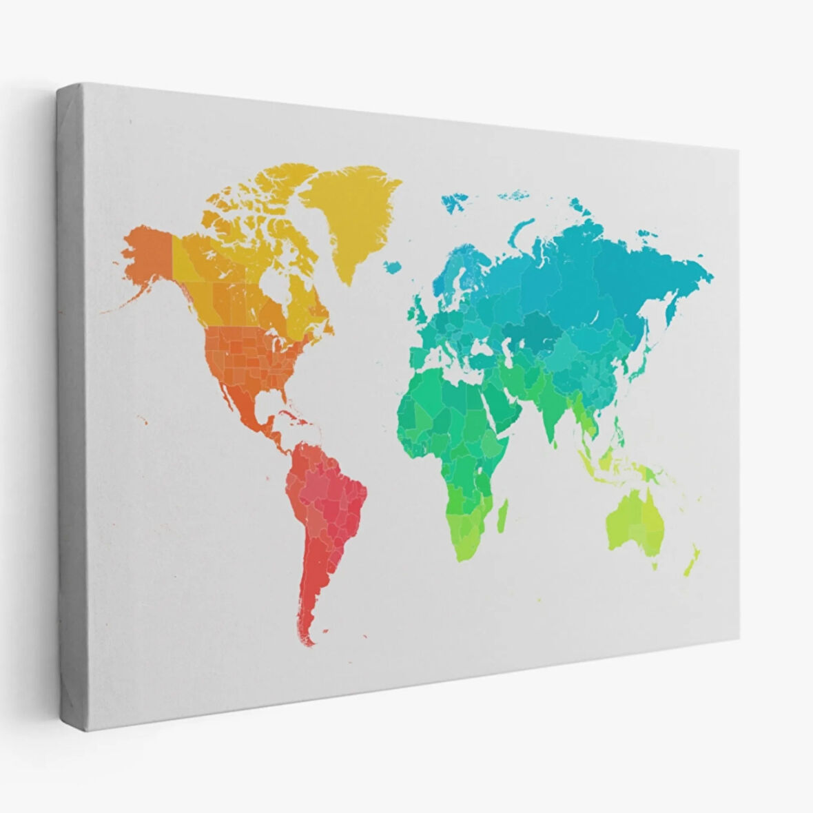 Renkli Dünya Haritası Dekoratif Kanvas Tablo, Duvar Dekoru 1107