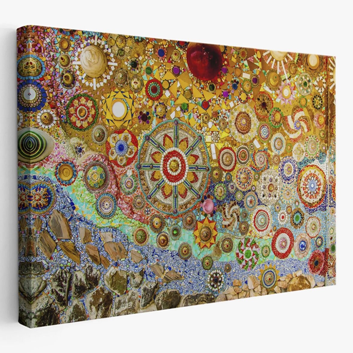 Mozaik Cam Sanatsal Dekoratif Kanvas Tablo, Duvar Dekoru 3463