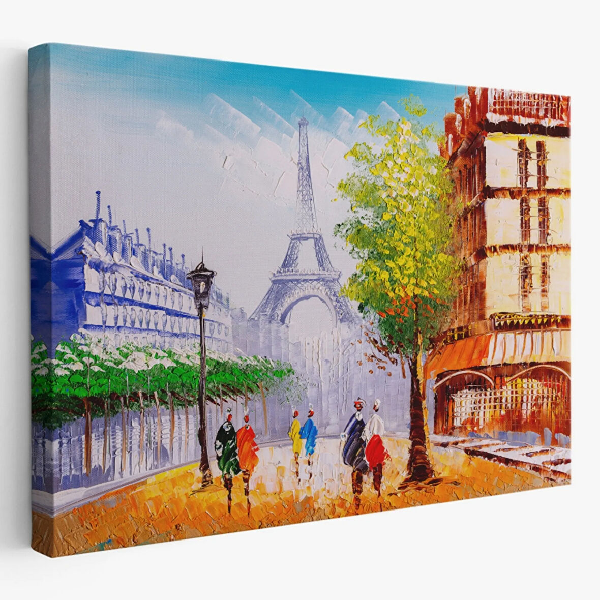 Yağlıboya Görünüm Eyfel Kulesi Dekoratif Kanvas Tablo, Duvar Dekoru 3484