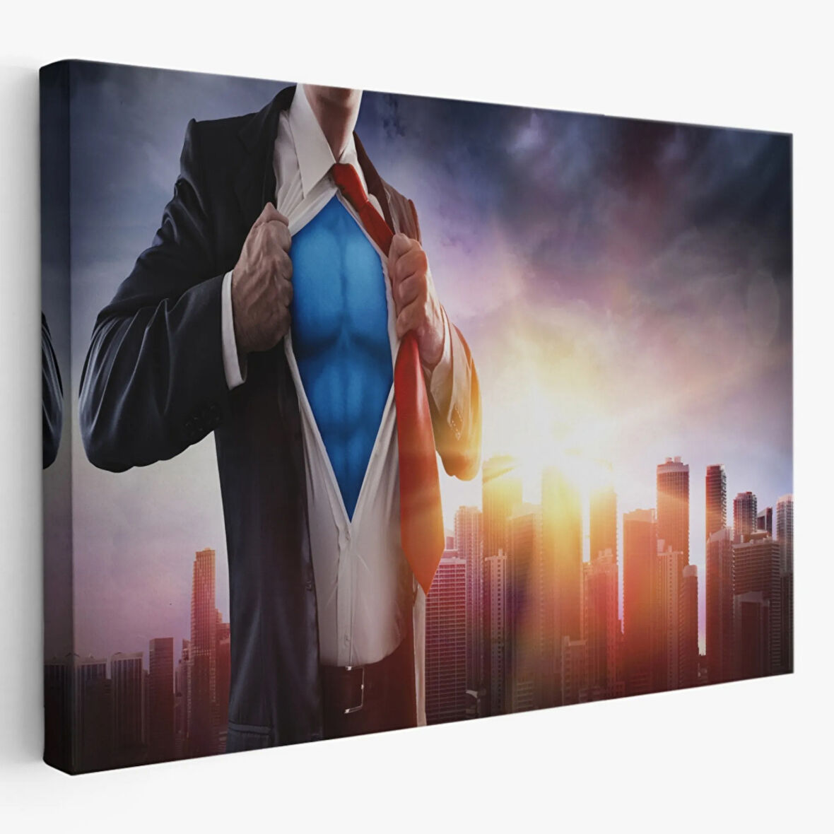 Süper Kahraman Beyaz Yakalı Dekoratif Kanvas Tablo, Duvar Dekoru 3492