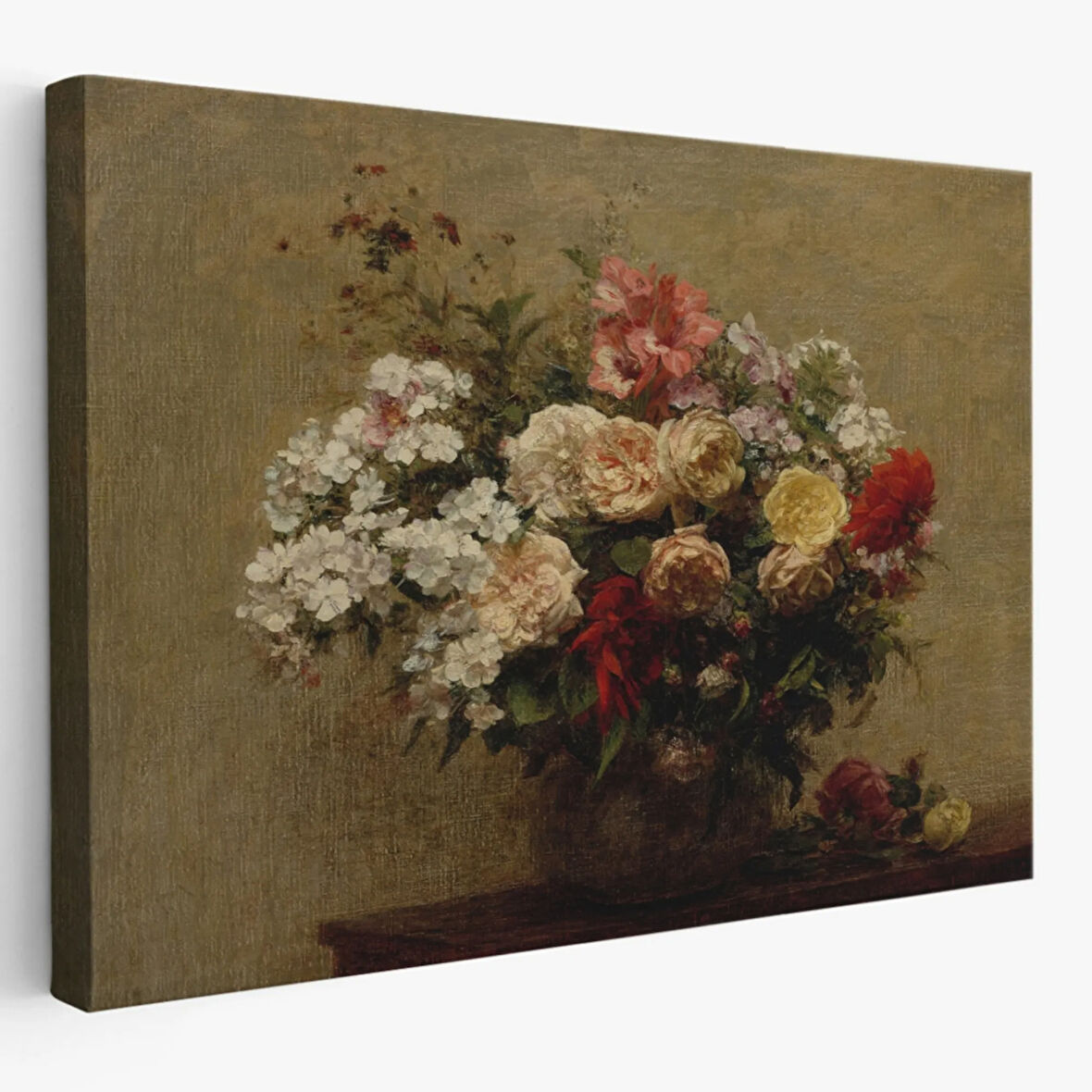 Vazoda Renkli Çiçekler Dekoratif Kanvas Tablo, Duvar Dekoru 3493