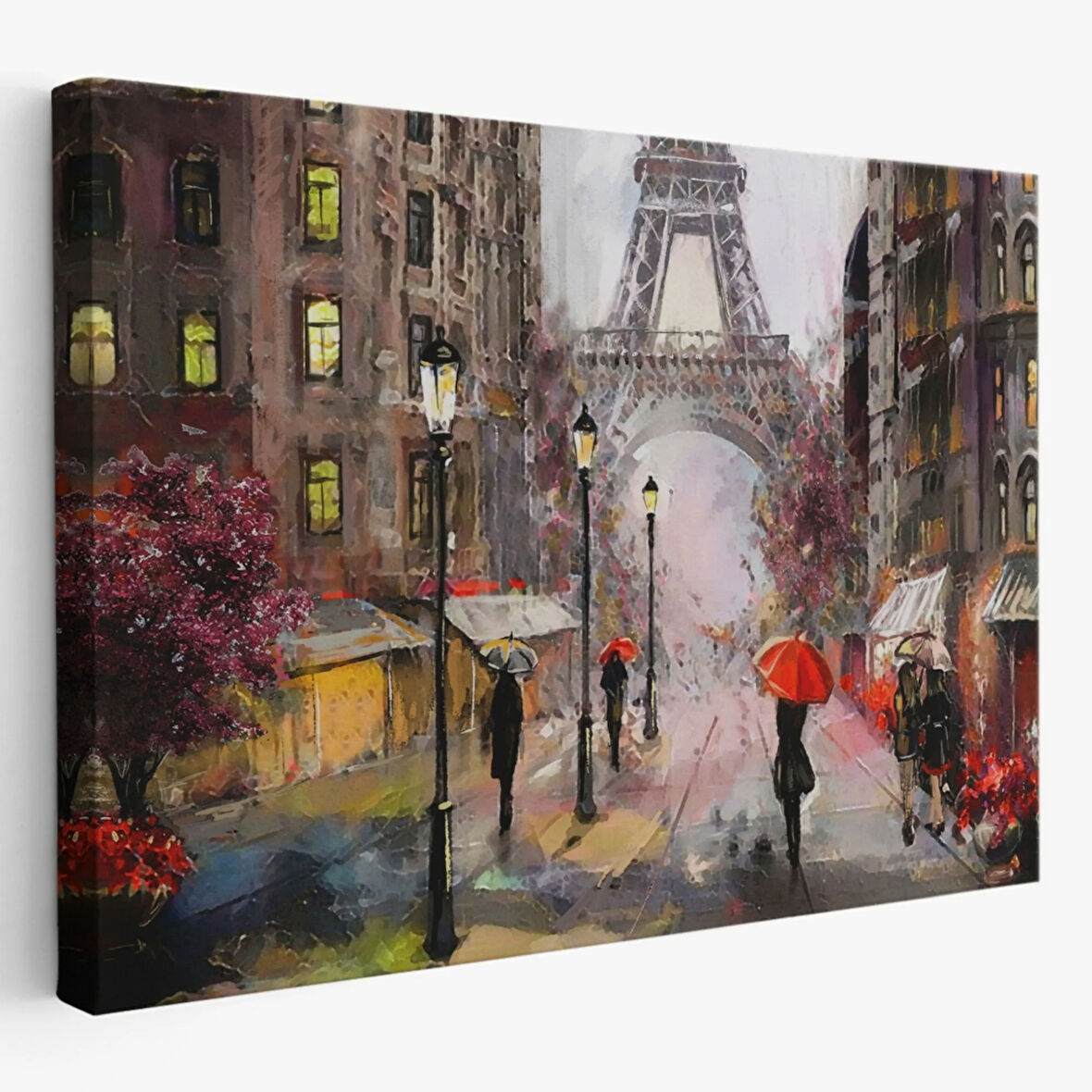 Yağlıboya Görünüm Eyfel Kulesi Dekoratif Kanvas Tablo, Duvar Dekoru 3545