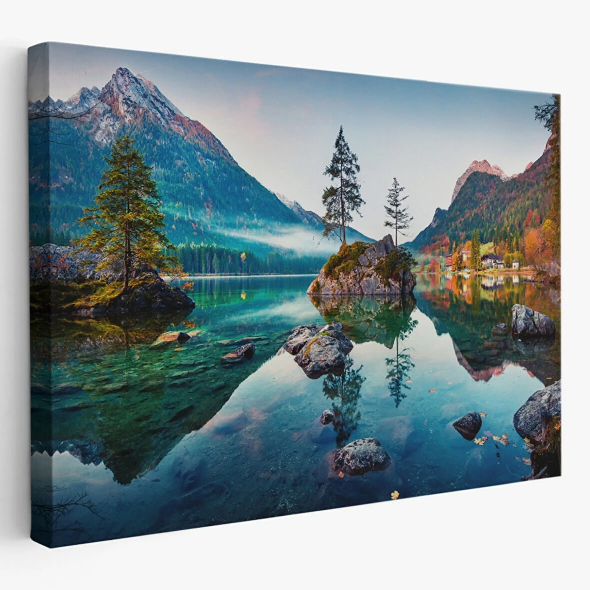 Almanya Hintersee Gölü Dekoratif Kanvas Tablo, Duvar Dekoru 3563