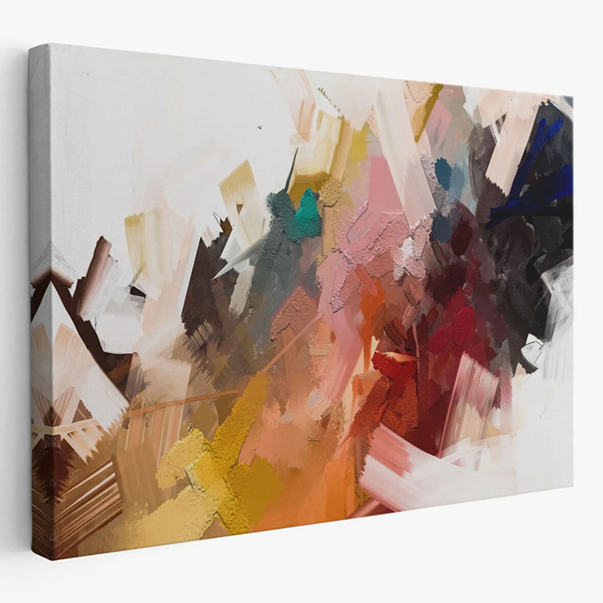 Yağlıboya Görünüm Soyut Çalışma Fırça Darbeli Dekoratif Kanvas Tablo, Duvar Dekoru 3651