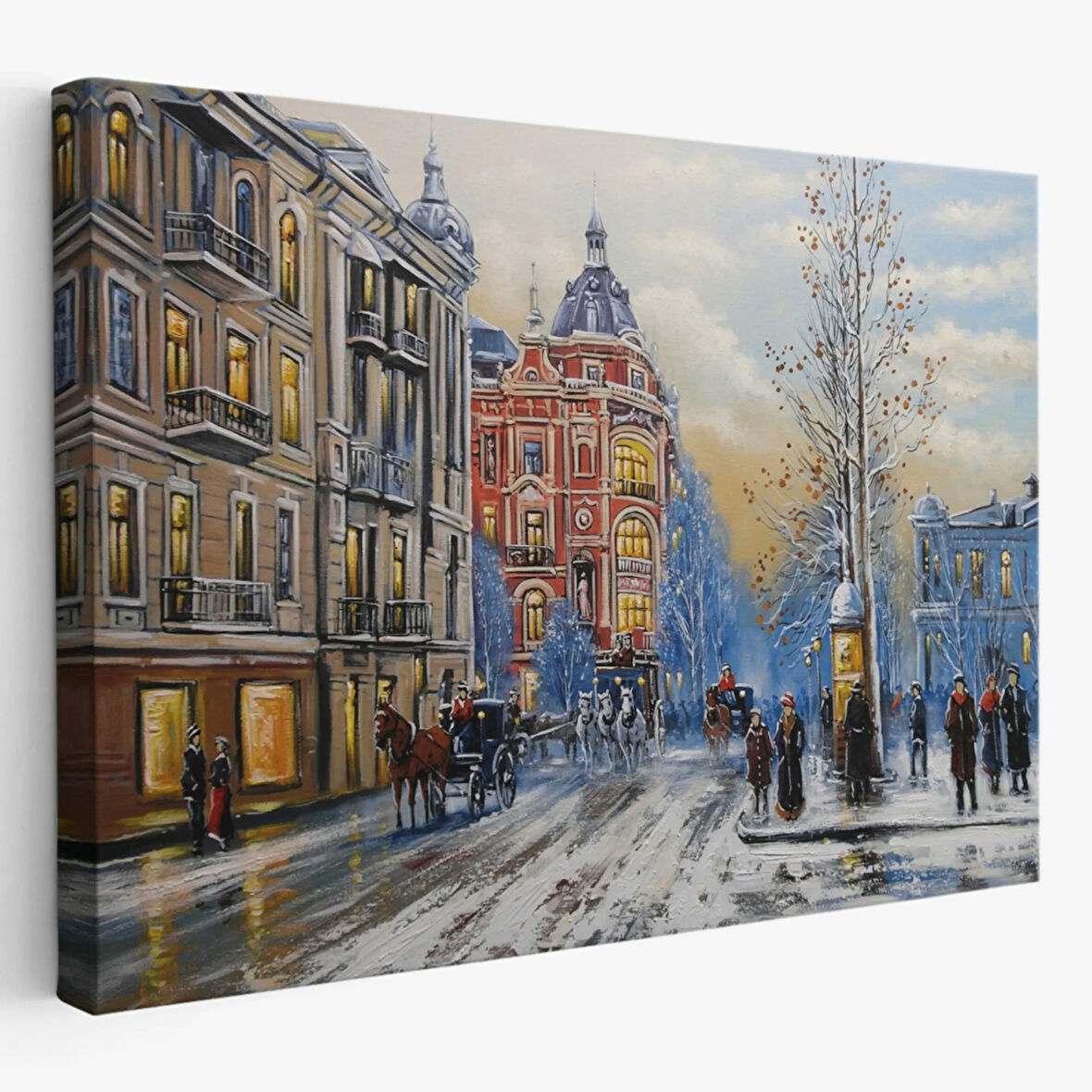 Eski Sokak Manzarası Kiev Ukrayna Dekoratif Kanvas Tablo, Duvar Dekoru 3695