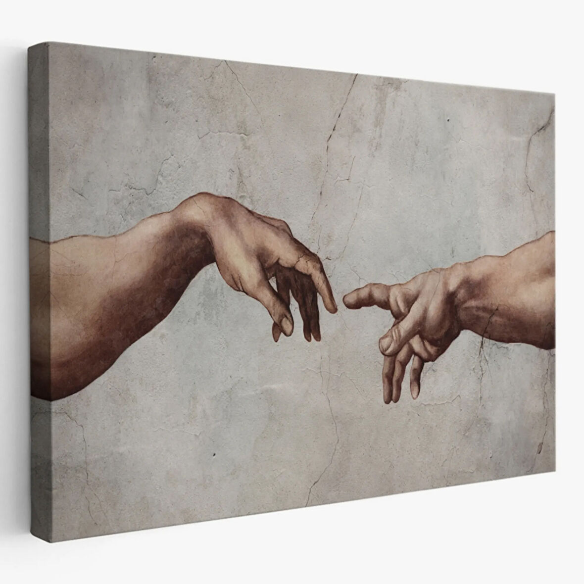 Michelangelo, Ademin Yaratılışı Tanrının Eli Dekoratif Kanvas Tablo, Duvar Dekoru 3753