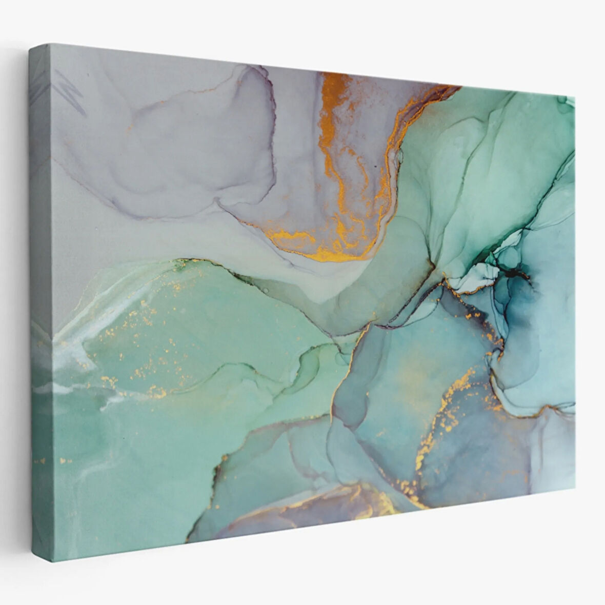 Mürekkep ve Alkol ile Mermer Deseni Dekoratif Kanvas Tablo, Duvar Dekoru 5030