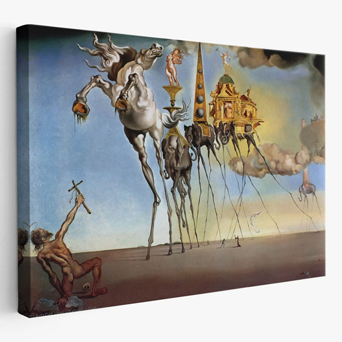 The Temptation of St Anthony Eseri Salvador Dali Dekoratif Kanvas Tablo, Duvar Dekoru 5162