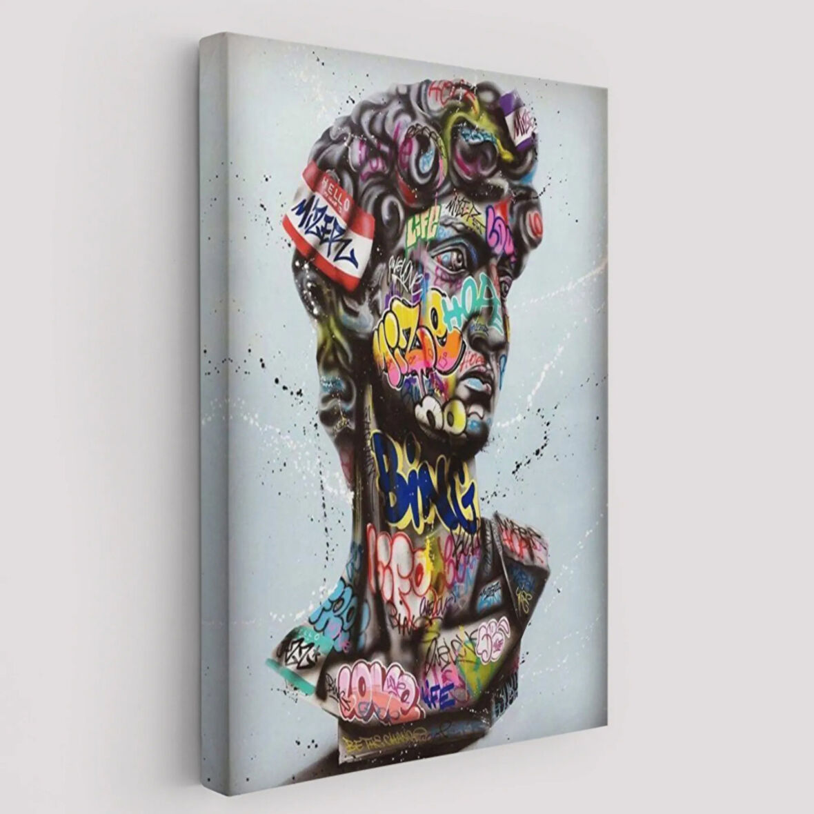 Renkli Poster, Antik Kafa Banksy Dekoratif Kanvas Tablo, Duvar Dekoru 5318