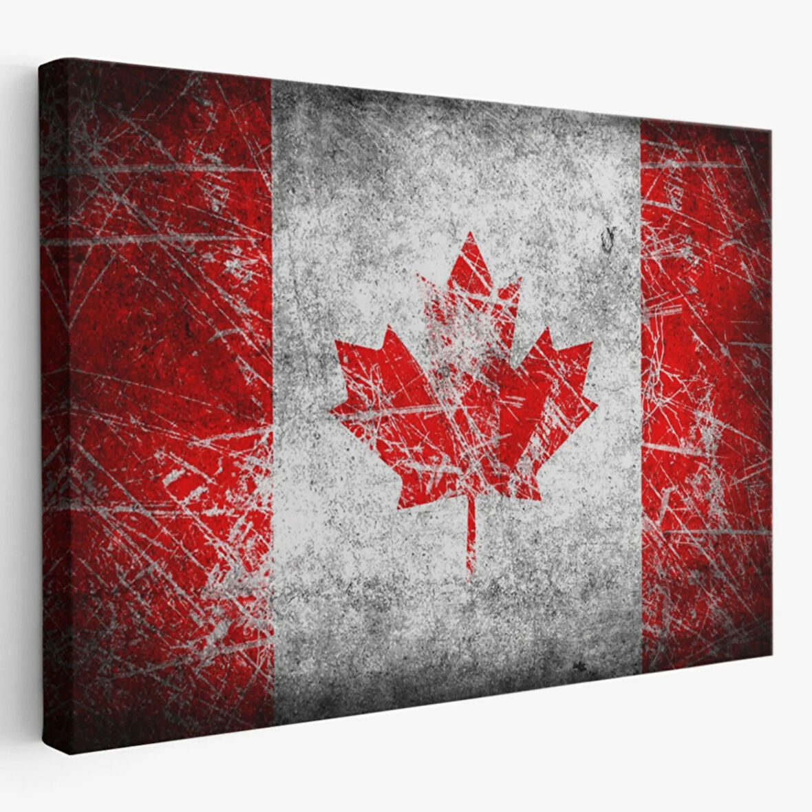 Kanada Bayrağı Rustik Ev ve Ofis Dekor Dekoratif Kanvas Tablo, Duvar Dekoru 5403