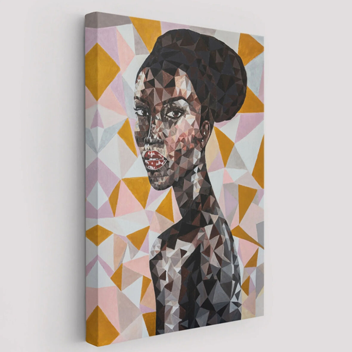 Afrikalı Siyahi Kadın Dekoratif Kanvas Tablo, Duvar Dekoru 5949