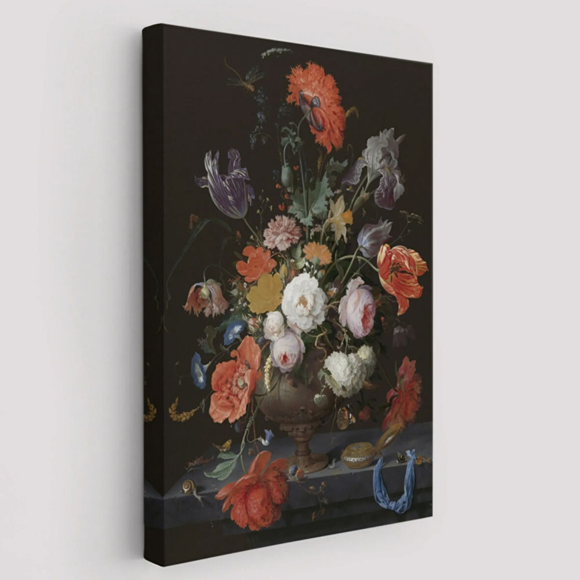 Renkli Çiçekli Vazo Dekoratif Kanvas Tablo, Duvar Dekoru 5996