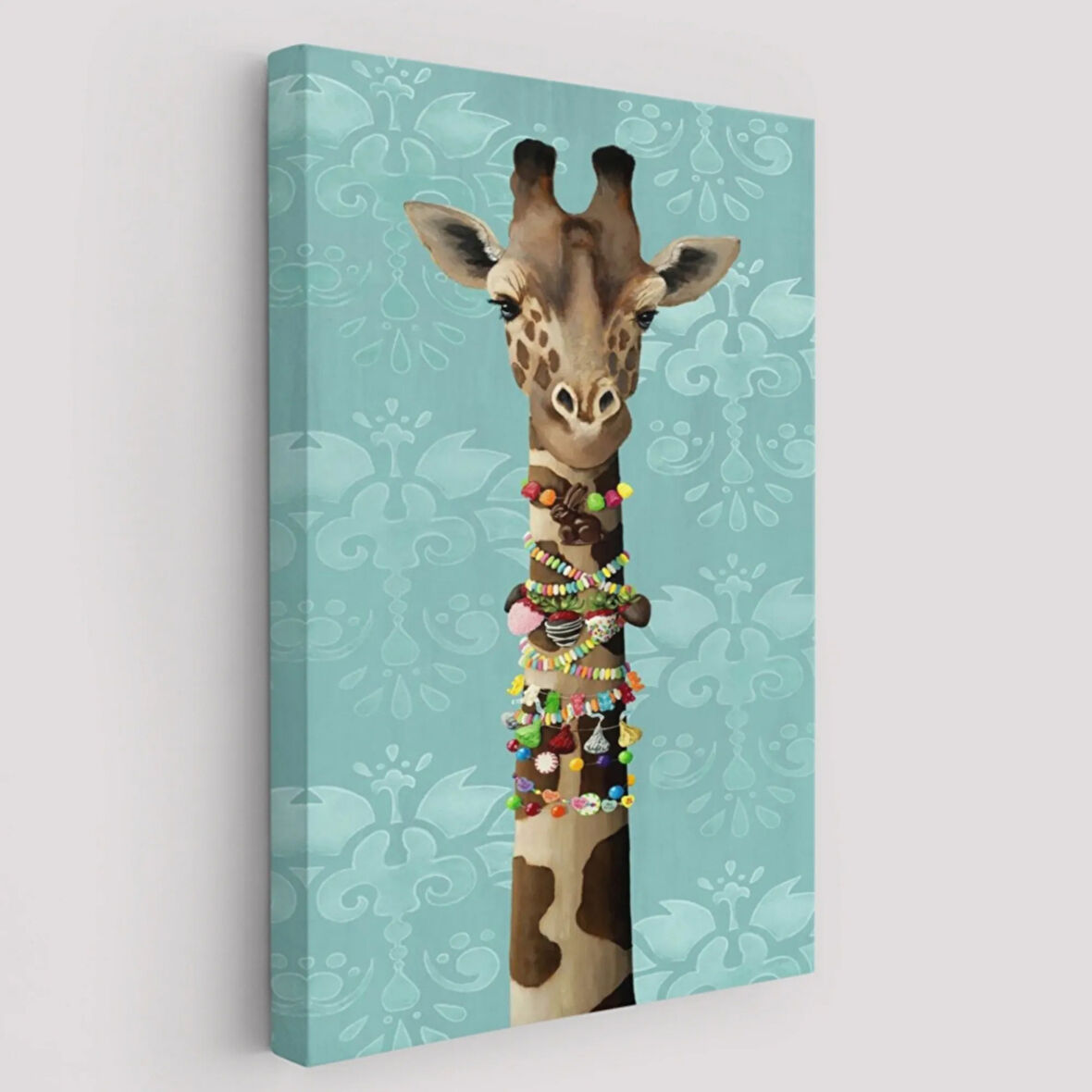 Sosyete Zürafa Dekoratif Kanvas Tablo, Duvar Dekoru 6170