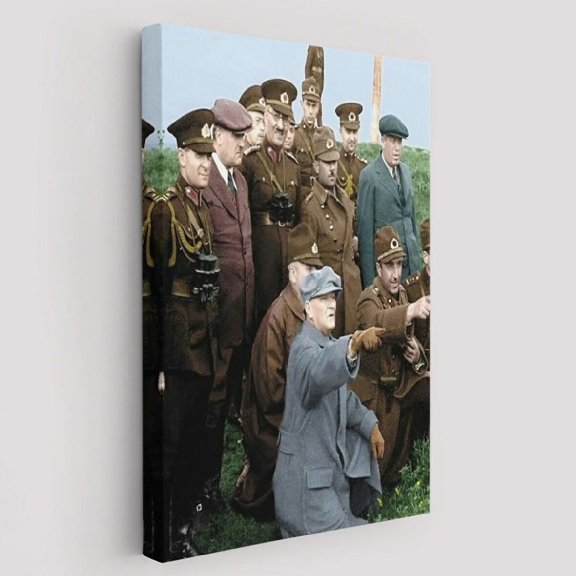 Atatürk ve Silah Arkadaşları Cephede Dekoratif Kanvas Tablo, Duvar Dekoru 6211