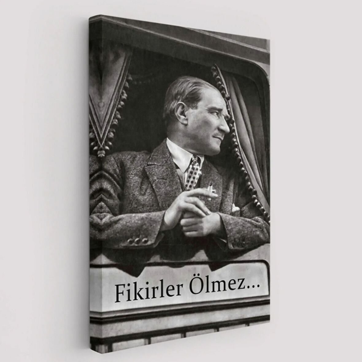 Doğu Ekspresinde Atatürk Fotoğrafı Dekoratif Kanvas Tablo, Duvar Dekoru 6222