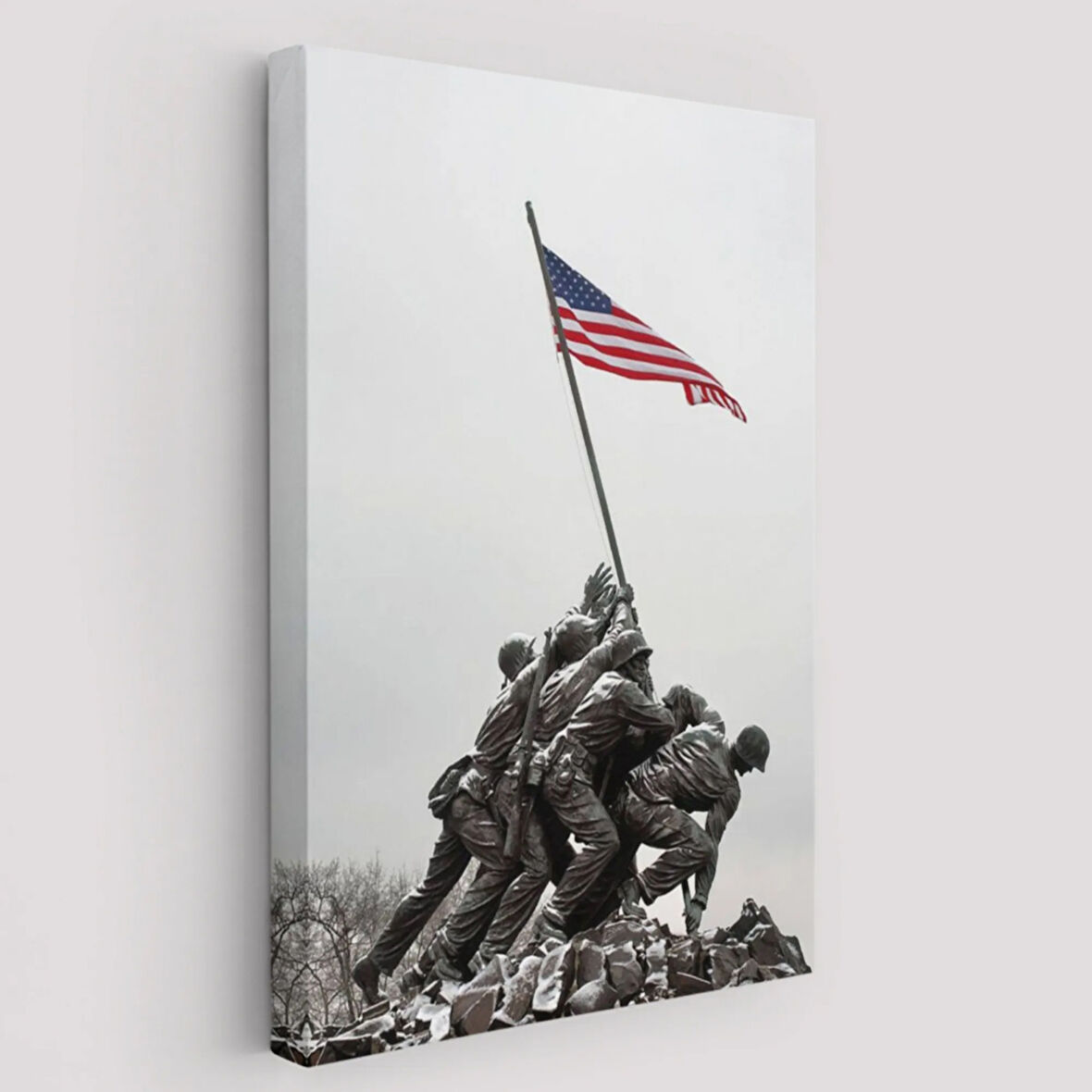Bayrak Diken Amerikalı Askerler Dekoratif Kanvas Tablo, Duvar Dekoru 6228