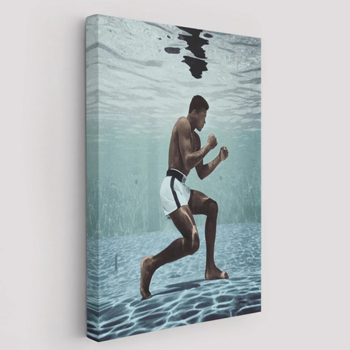 Boksor Muhammet Ali Sualtı Antremanı Dekoratif Kanvas Tablo, Duvar Dekoru 6234