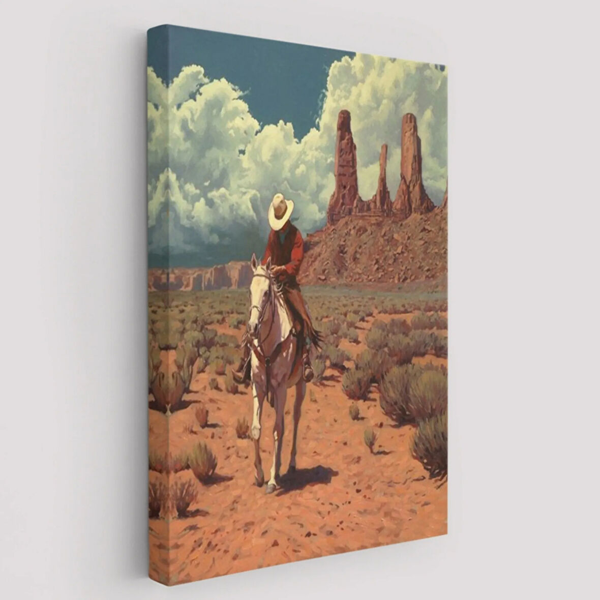 Amerikan Kovboy Dekoratif Kanvas Tablo, Duvar Dekoru 6280