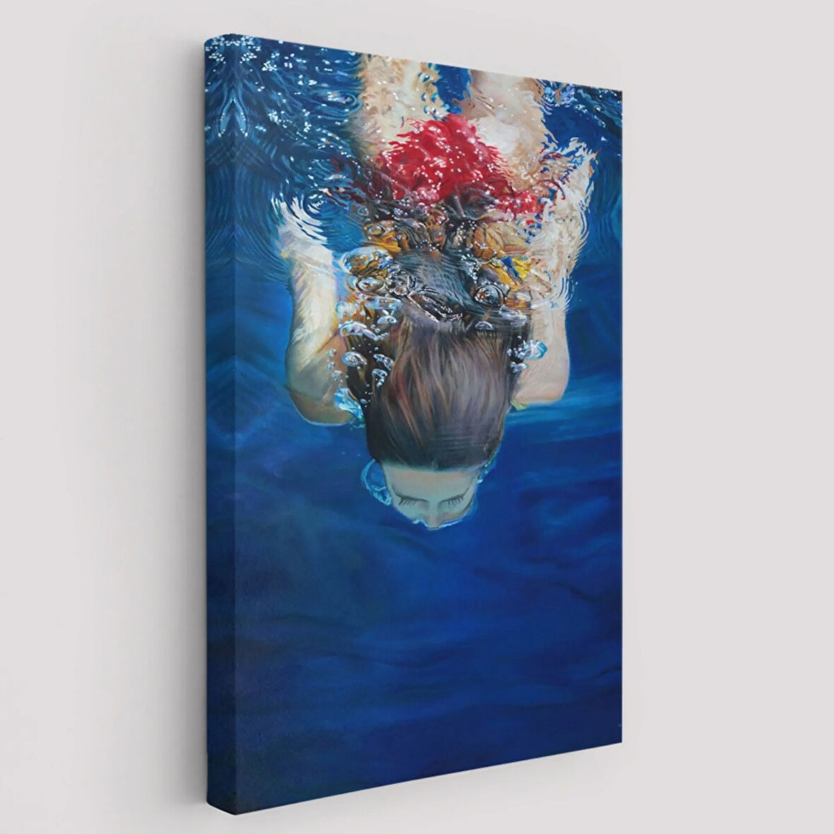 Su Altındaki Kız Dekoratif Kanvas Tablo, Duvar Dekoru 6318