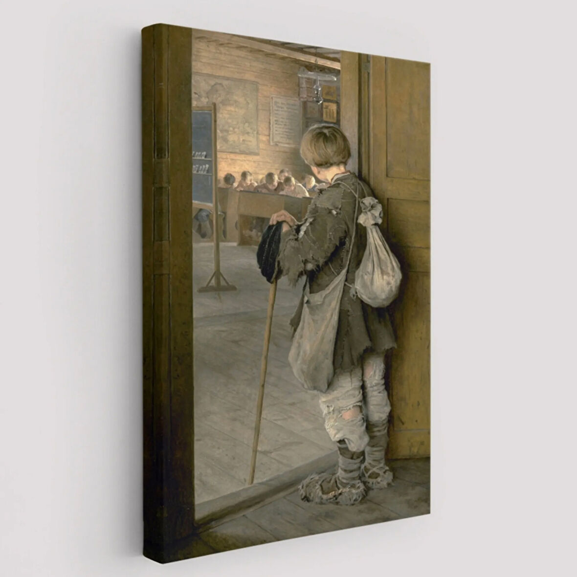 Sınıfın Kapısında Eseri Bogdanov Belsky Dekoratif Kanvas Tablo, Duvar Dekoru 6341