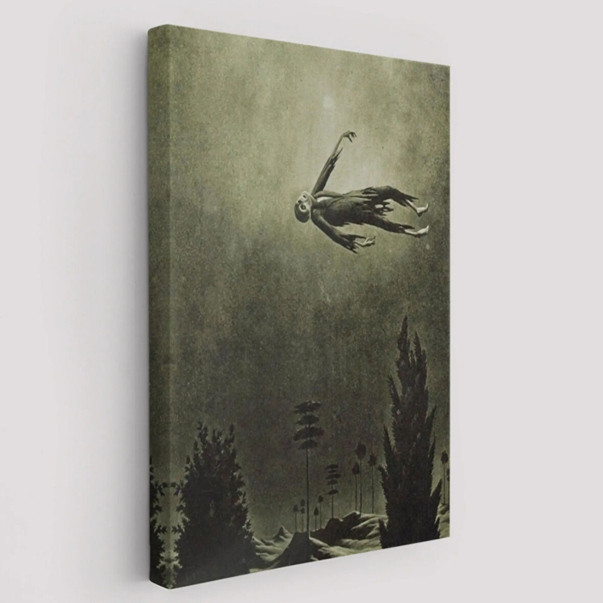 Ağaçlar Üstündeki Hayalet Franz Sedlacek Halloween Dekoratif Kanvas Tablo, Duvar Dekoru 6381