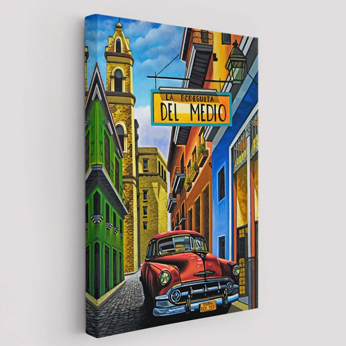 La Bodeguita Cuba Car Dekoratif Kanvas Tablo, Duvar Dekoru 6457
