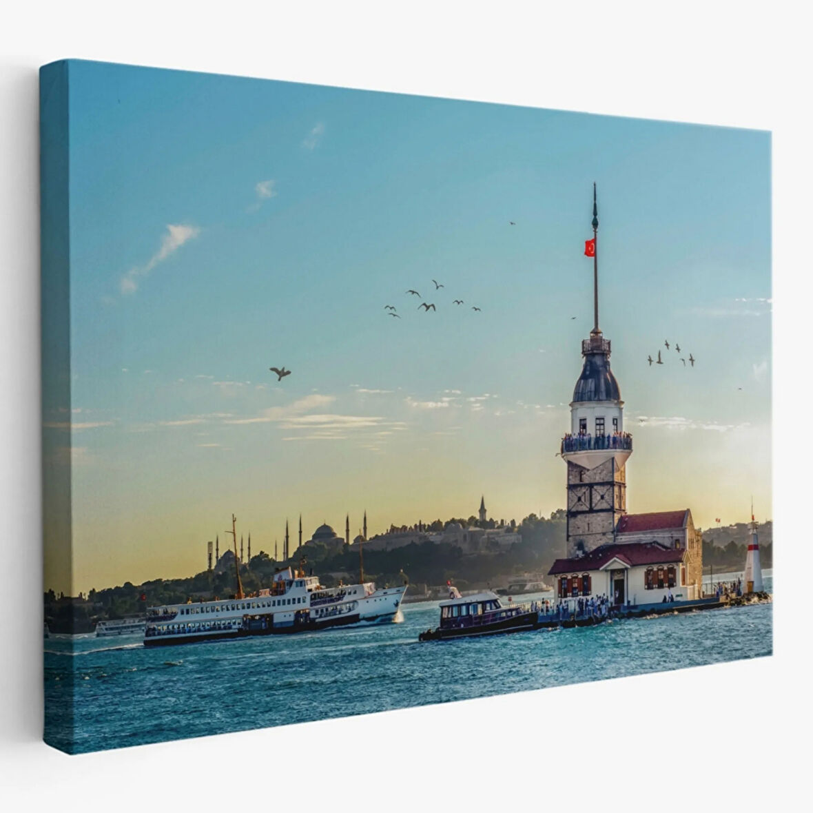 Kız Kulesi Manzarası Dekoratif Kanvas Tablo, Duvar Dekoru 6512