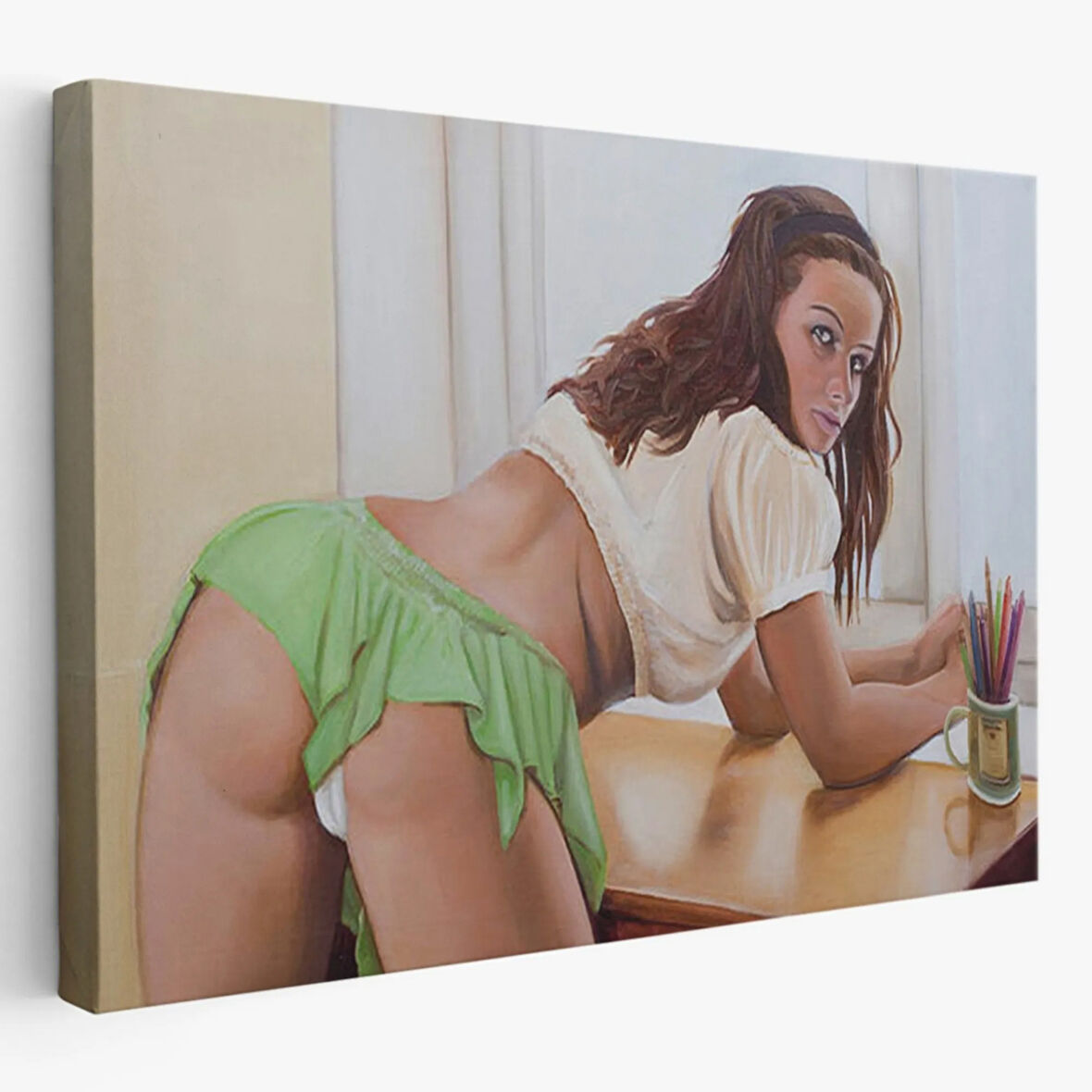 Provokatif Kadın Dekoratif Kanvas Tablo, Duvar Dekoru 6600