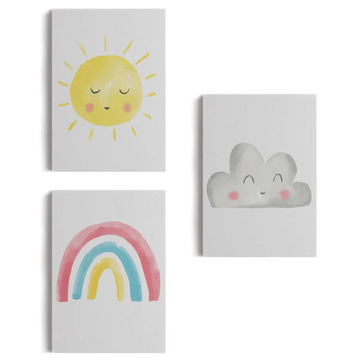 Yaz Günü Temalı 3'lü Set Dekoratif Kanvas Tablo, Duvar Dekoru BÖ40