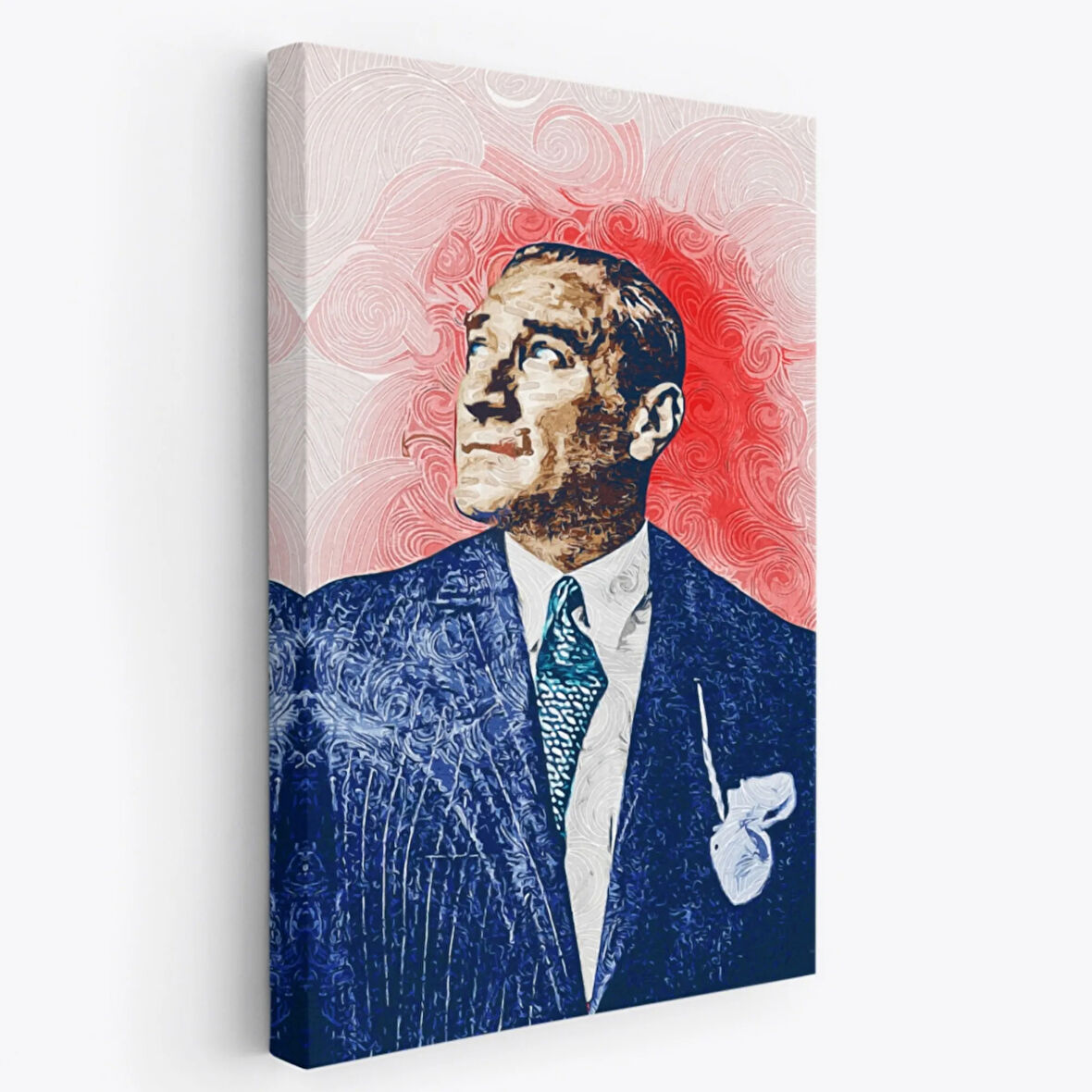 Mustafa Kemal Atatürk Portre Yağlıboya Görünüm Dekoratif Kanvas Tablo, Duvar Dekoru DD81