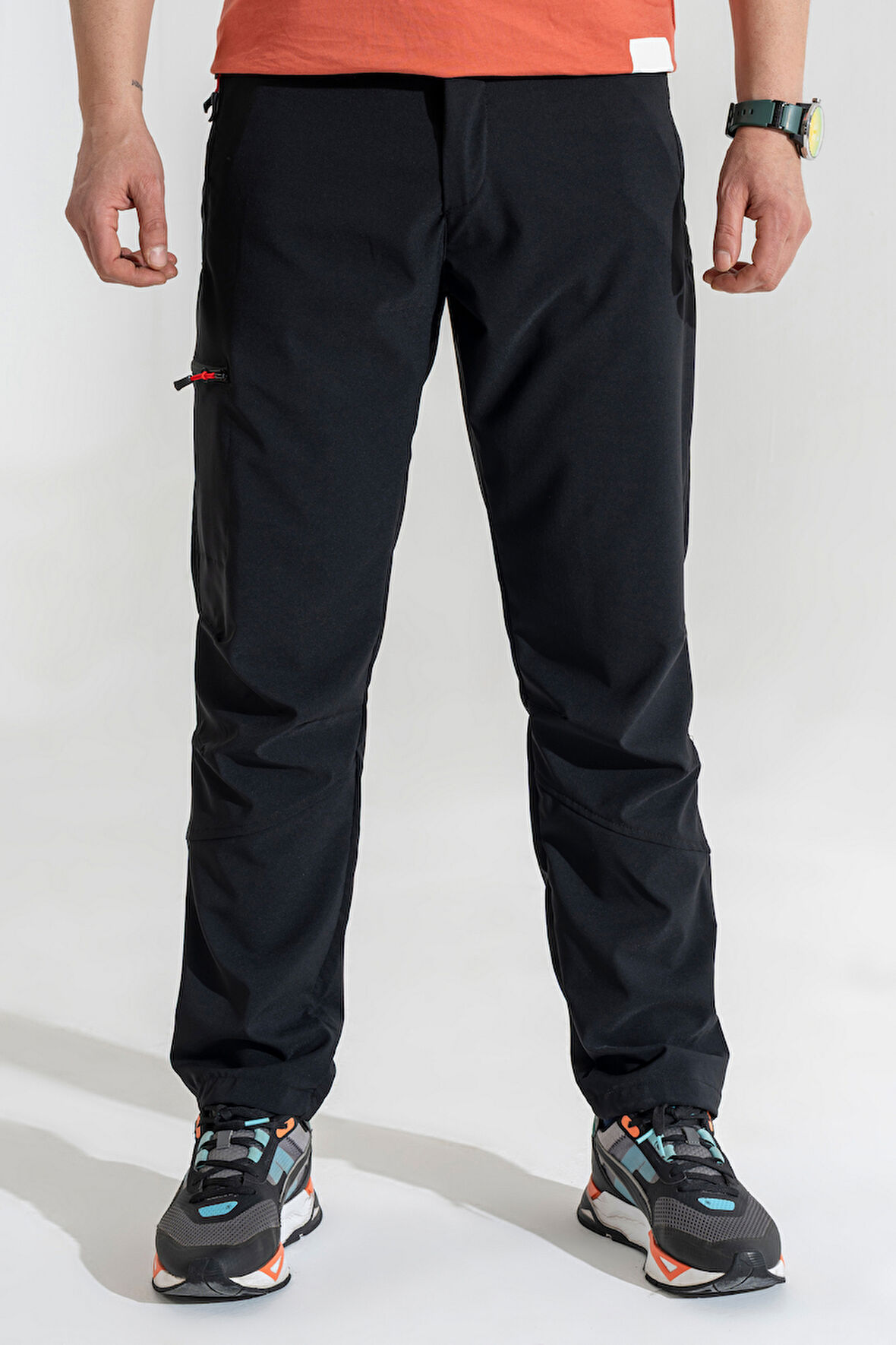 Erkek Siyah 4 Cepli Nefes Alan Likralı Yazlık Outdoor Pantolon