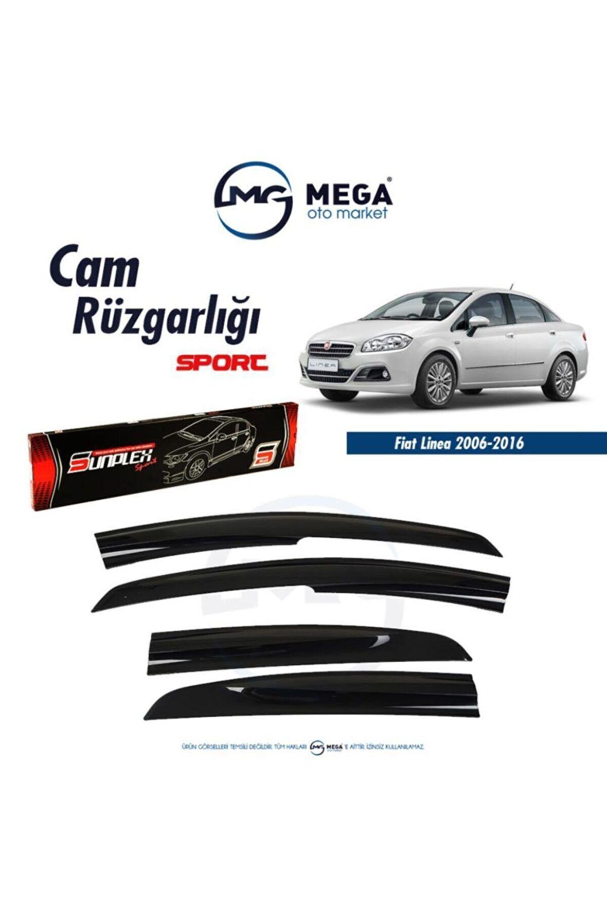 Fiat Linea 2006-2016 Cam Rüzgarlık Mugen Ti?p