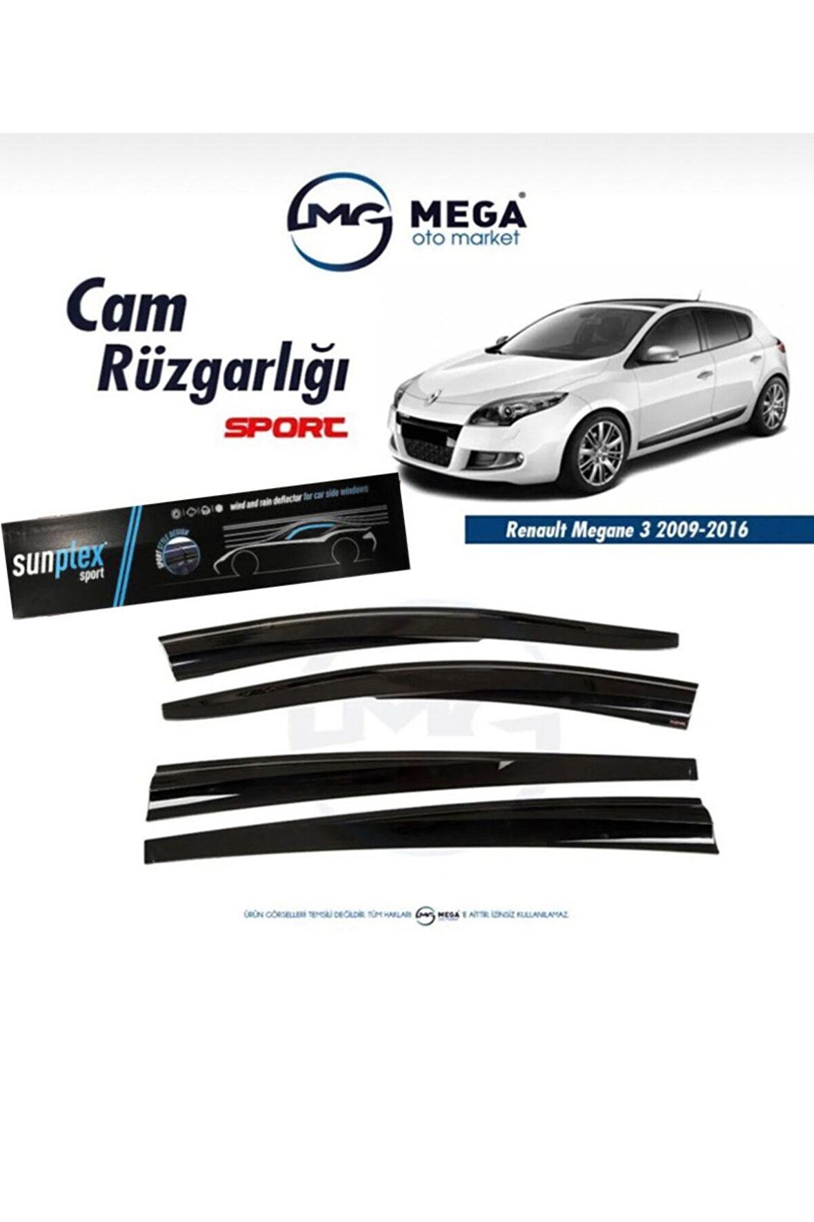 Renault Megane 3 2009-2016 Cam Rüzgarlık Mugen Ti?p