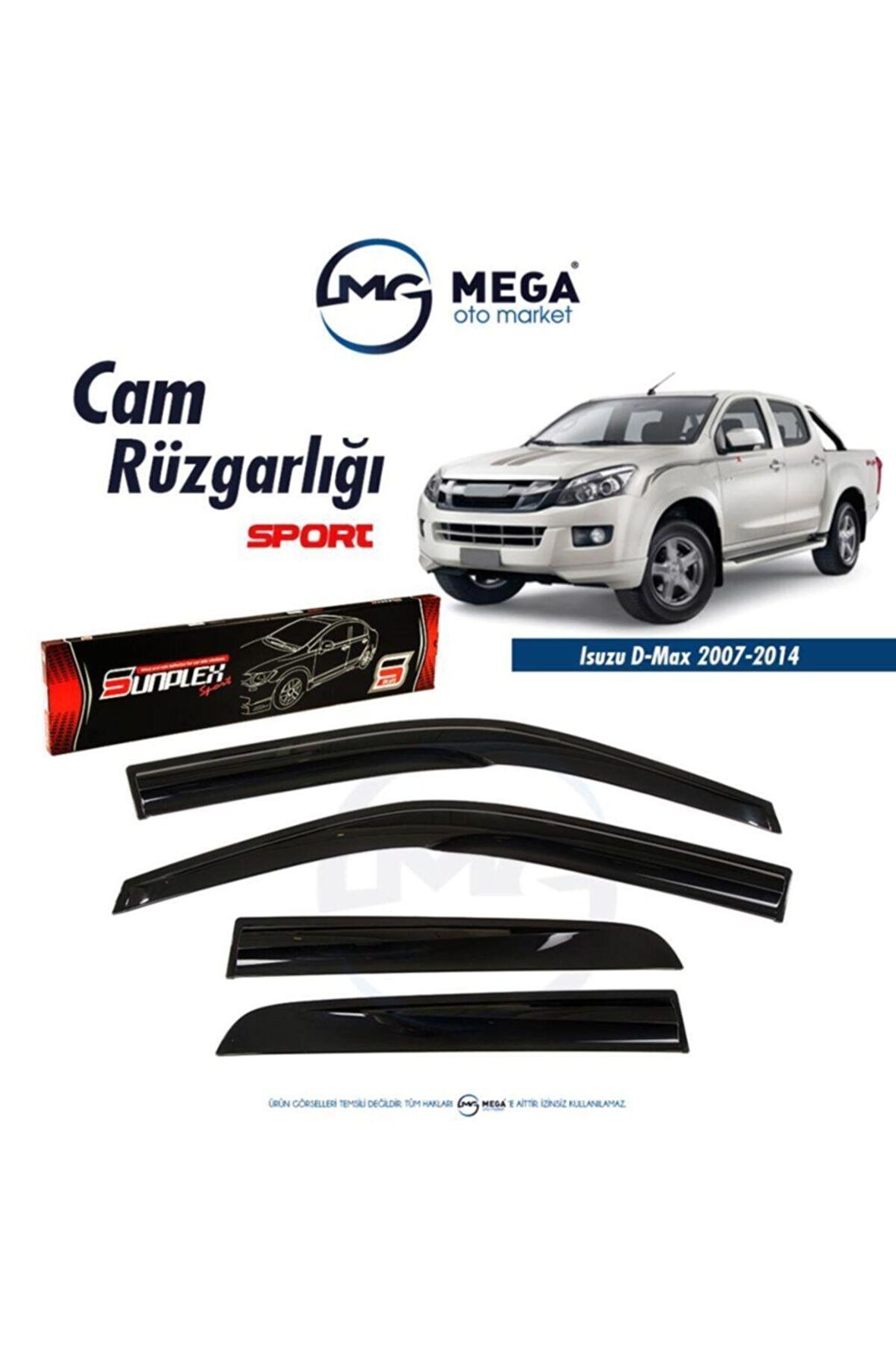 Isuzu D-max 2007-2014 Cam Rüzgarlık Mugen Ti?p