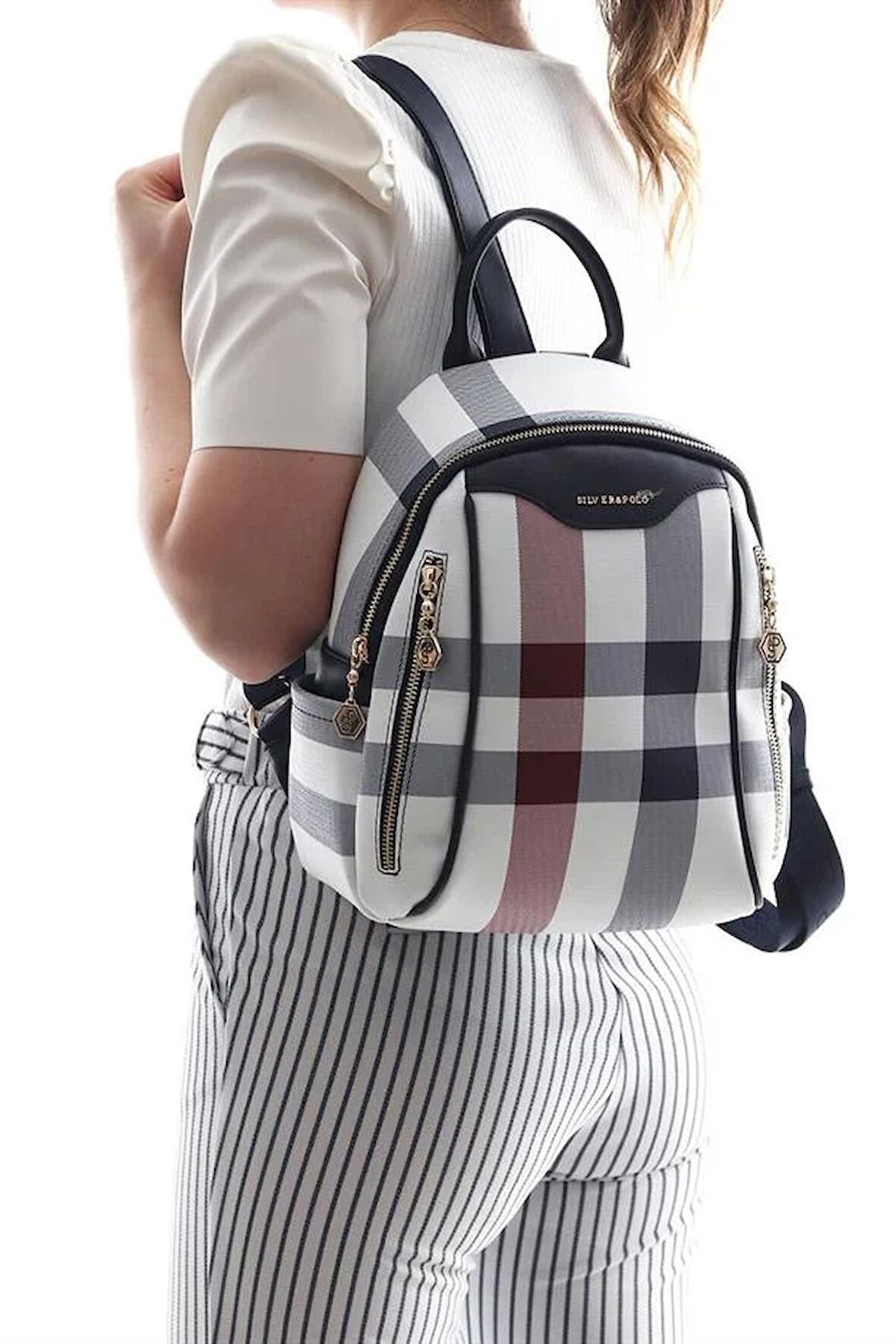 Silver  Polo Beyaz - Laci NV906 Kadın Sırt Çantası