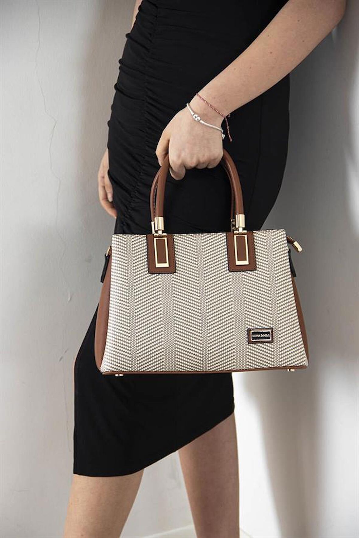 Silver  Polo Bej - Taba NV1000 Kadın El Çantası